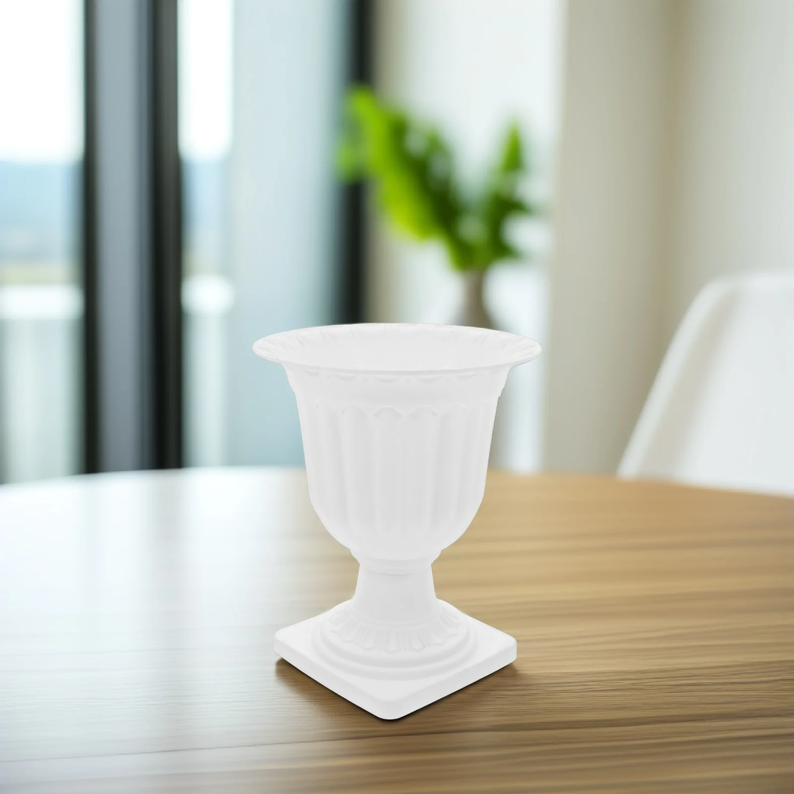Vaso de flores decorativo de plástico estilo romano, tamanho pequeno, para porta frontal, varanda, jardim, áreas internas e externas, suculentas, casamento