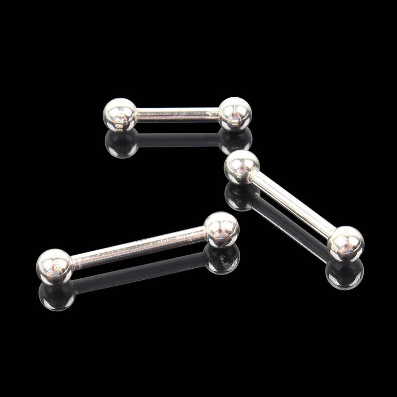 925 sterling silver body jewelry barbell pure S925 16G nipple ring tongue ring eyebrow nail tongue body piercing ONE PIECE
