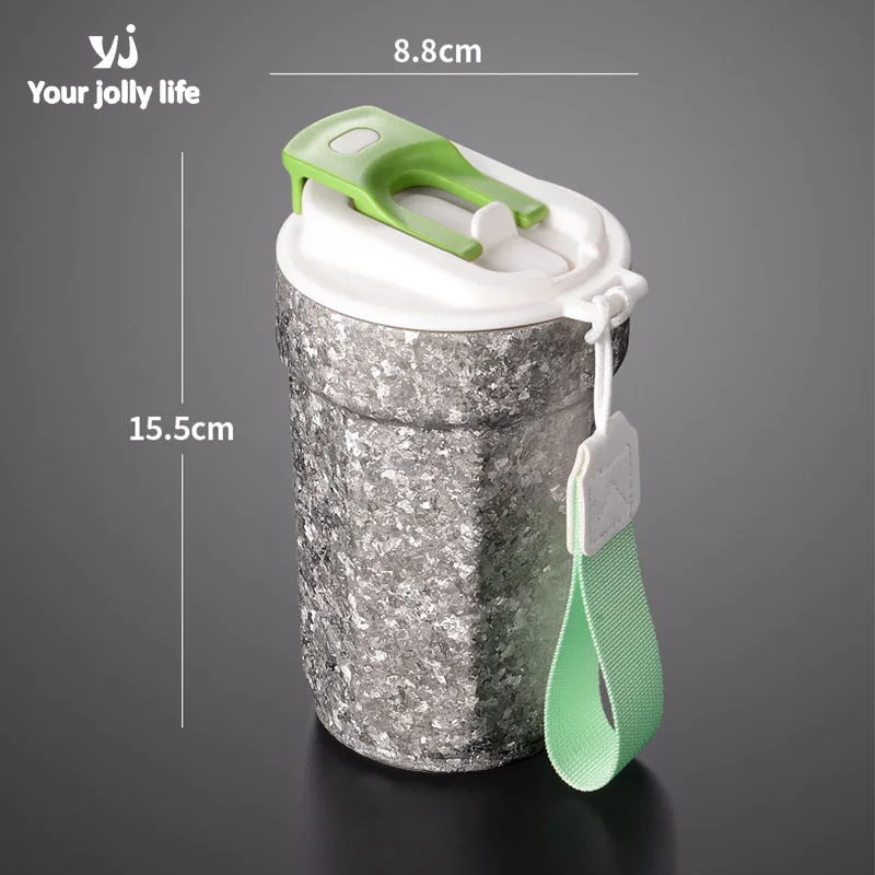 

450ml Double-layer Pure Titanium Vacuum Flasks/Coffee MUG/Thermos Cup With Rope,Creative Anise Student's Handy Cup/Water Bottle