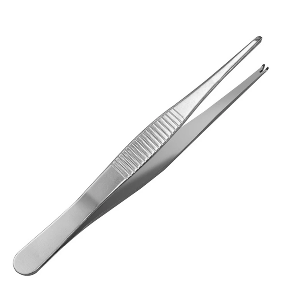 Spezielle 1-teilige gezahnte Pinzette für präzisen Griff, heiß begehrt, zum Manipulieren von Nadeln, silberfarben, zum Nähen, 125 mm / 5 Zoll, bester Preis – Detail 6