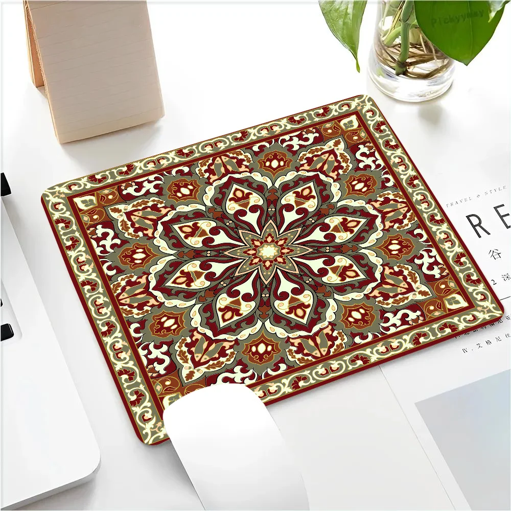 Persian Carpet Floral Pattern Mousepad Small LockEdge Mouse Pad For Gamers Computer Desk Pad Rectangular Anti-slip Rubber