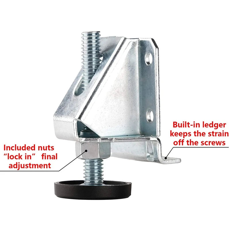 Выравнивающие ножки, сверхмощные уровневые ножки для мебели, регулируемый выравниватель ножек стола с замковыми гайками для мебели, стола, шкафа, верстака