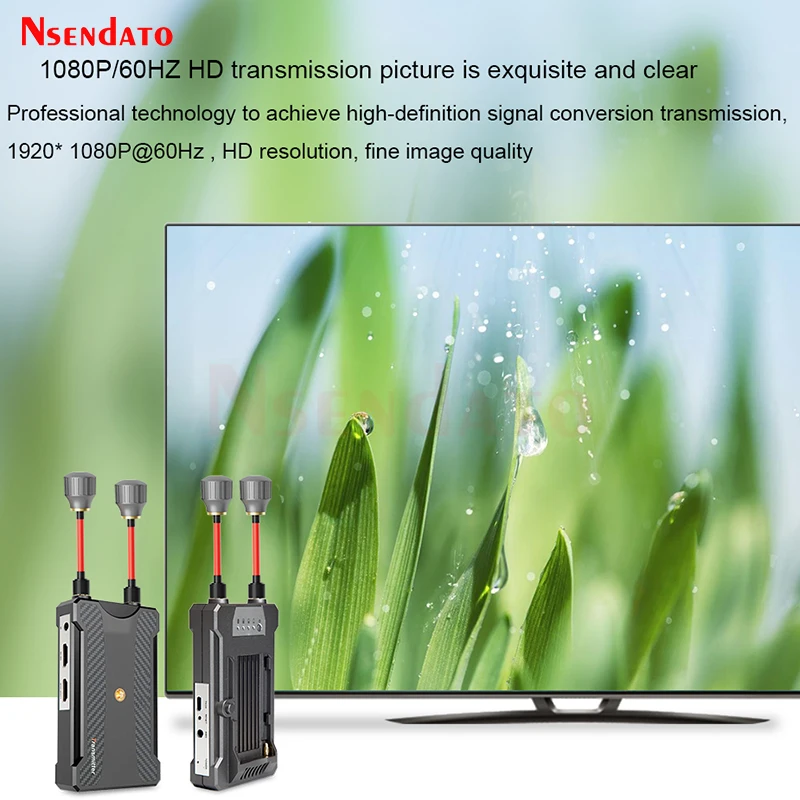 Penerima transmiter HDMI nirkabel 300m, Wifi, ekstender HDMI, tampilan Video Audio, mendukung baterai NP-F untuk kamera PC Laptop ke TV