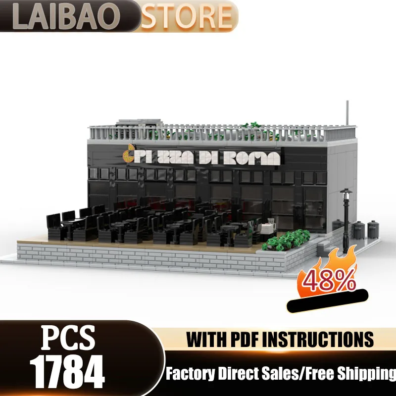 

Модель городского здания, конструктор MOC, римская пиццерия, технологичные модульные блоки, подарки, рождественские игрушки, наборы для сборки своими руками