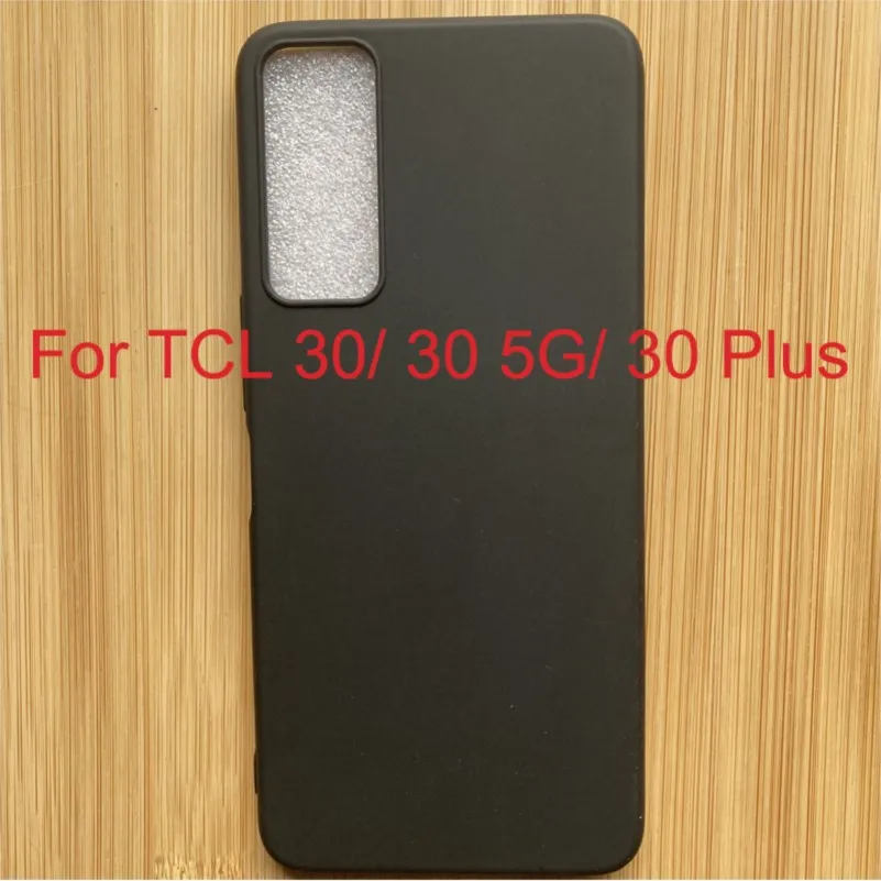 Funda protectora negra para tcl 30 plus, funda trasera de silicona suave tpu para tcl 30 5g capa para funda tcl 30plus 30 + coque