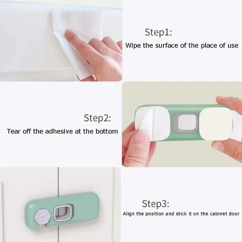 1-3pcs Home Refrigerator Lock Multi-Function Drawer Locks for Kids Security Protection Baby Anti-Pinch Hand Cabinet Door Buckle