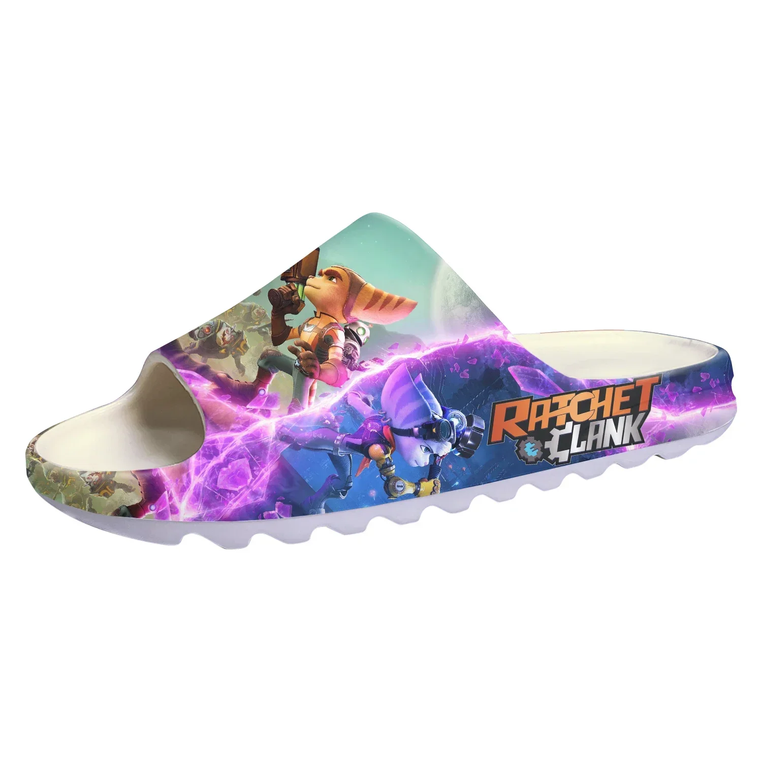 

Ratchet & Clank Rift Apart Soft Sole Sllipers Cartoon Game Mens Womens Teenager Home Clogs Custom Water Shoes on Shit Sandals