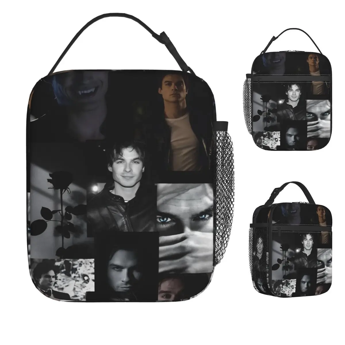 

Дневники вампира Дэймон Сальваторе, телесериал, ланч-сумка, ланч-бокс для взрослых, офисная портативная сумка-холодильник на молнии, сумки для еды