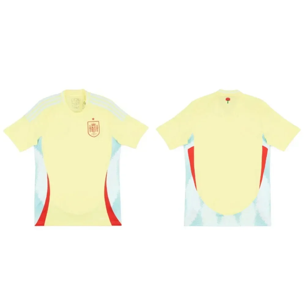 Nueva camiseta de entrenamiento pre-fósforo de España, camiseta de fútbol para hombre, camiseta para salir, deportes, viajes, informal, holgada y transpirable