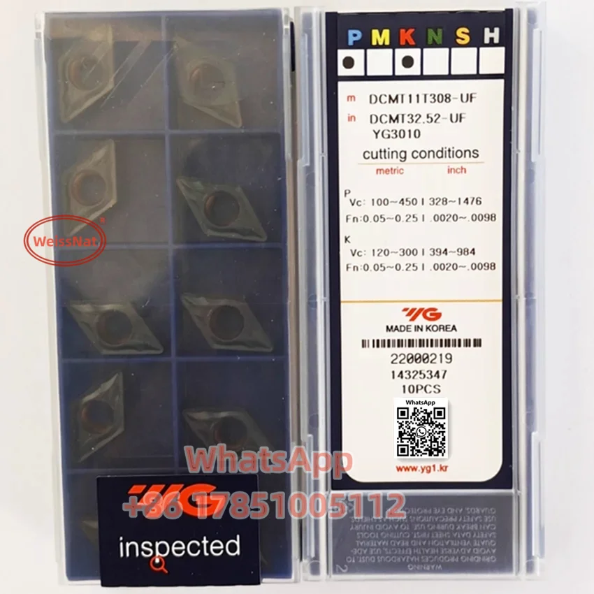 YG-1 DCMT070204 DCMT070208 DCMT11T304 DCMT11T308-UG UF YG3020 YG801 YG1001 Carbide Insert DCMT Inserts