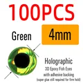 100 piezas verde 4 mm