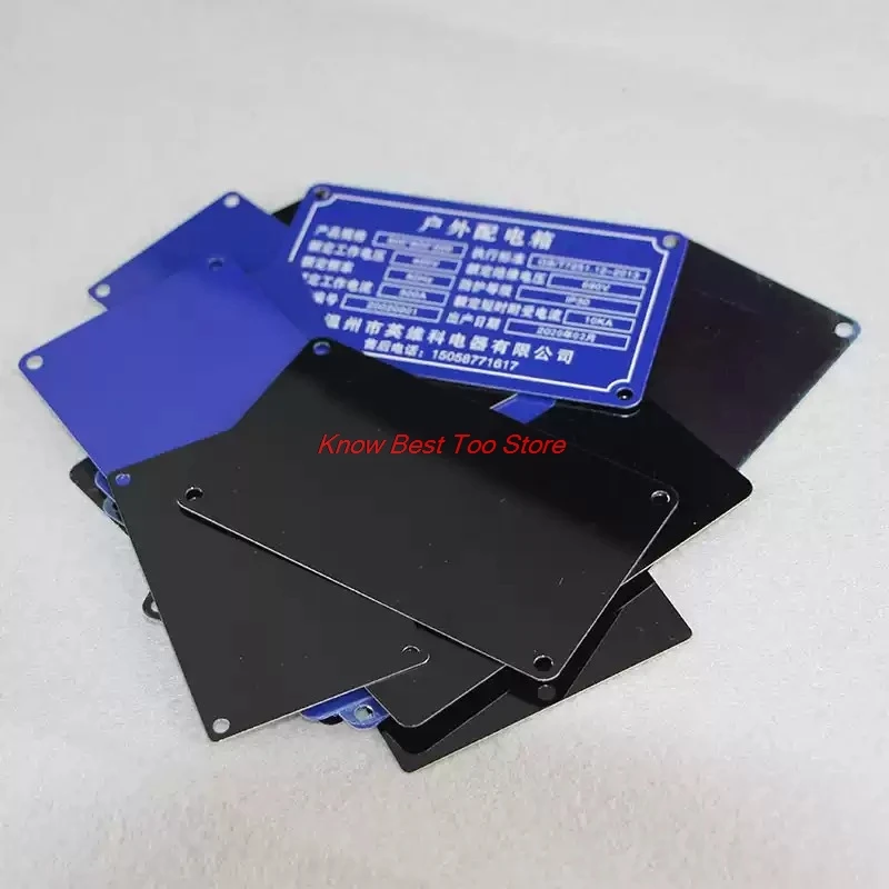 10pcs Black Blue Pad Printing Baking Paint Aluminum Sheet Steel Plate Processing Custom Blank Mirror Laser Engraving Marking