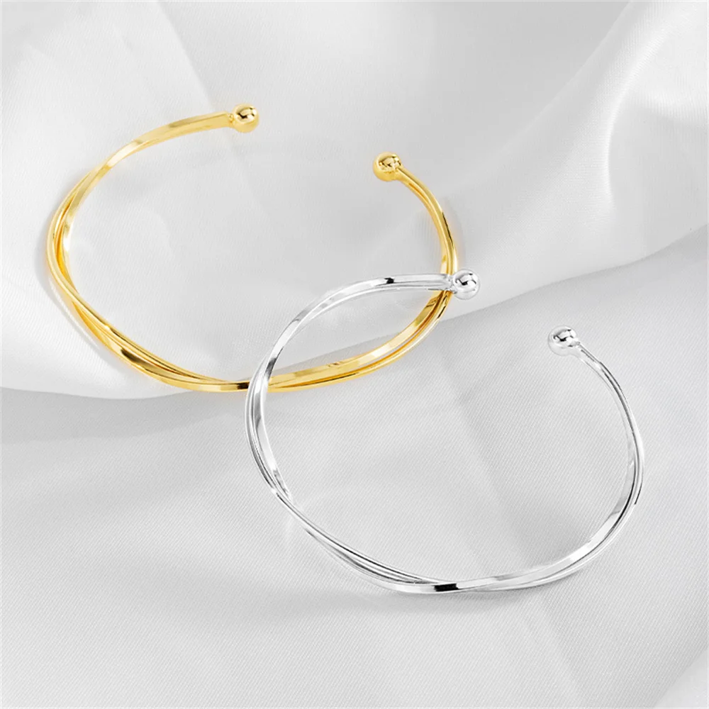 

Корейский женский браслет из стерлингового серебра 925 пробы, переплетенный дизайн Mobius, минималистичный модный элитный открытый стиль INS