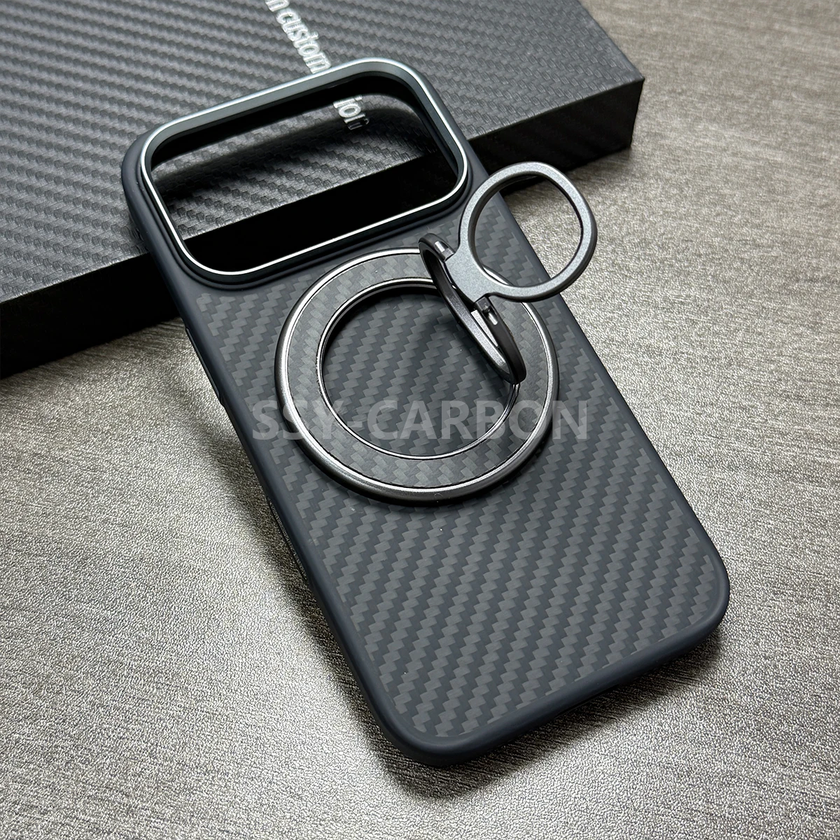 Etui z prawdziwego włókna węglowego do Apple iPhone serii 17 (17/17 Air/17 Pro/17 Pro Max), aramidowe, magnetyczne, z obsługą Magsafe, wytrzymałe, pancerne. — zdjęcie produktu 4