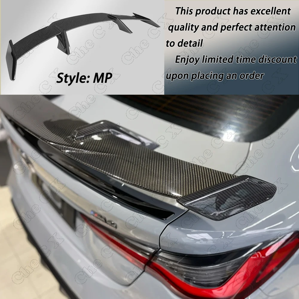 

For 2020-2024 BMW 4 Series G22 G26 G82M4 2-4 Door Sedan Real Carbon Fiber Rear Spoiler Gloss Black Trunk Lid Diffuser MP GT Styl