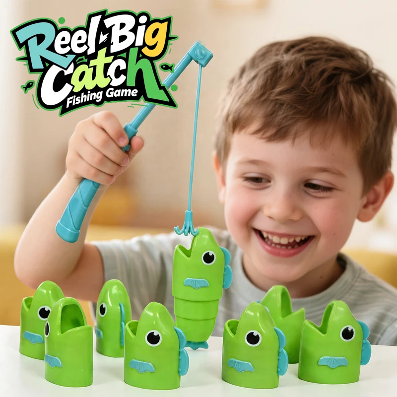 New Trend Stackable Fish Fishing Toy  Extendable Fishing Battle Game 2 Player Match Interactive Party Game Entertainment Toy
