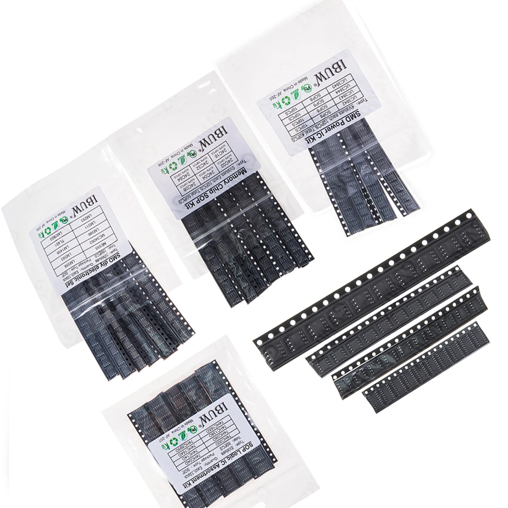 SOP-8 NE555 LM358 TL431 LM393 UC3842 UC3843 UC3844 UC3845 SOP-8 24C02 24C04 SMD Power Supply IC Kit  24C08 74HC00