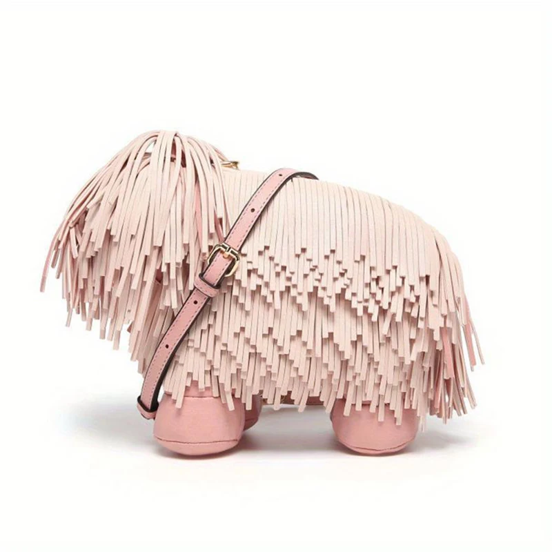 High-end PU Unique Dog Shape Shoulder Bags Personality Super Cool High Quality Tassel Women's Crossbody Bags 2026 Fashion New