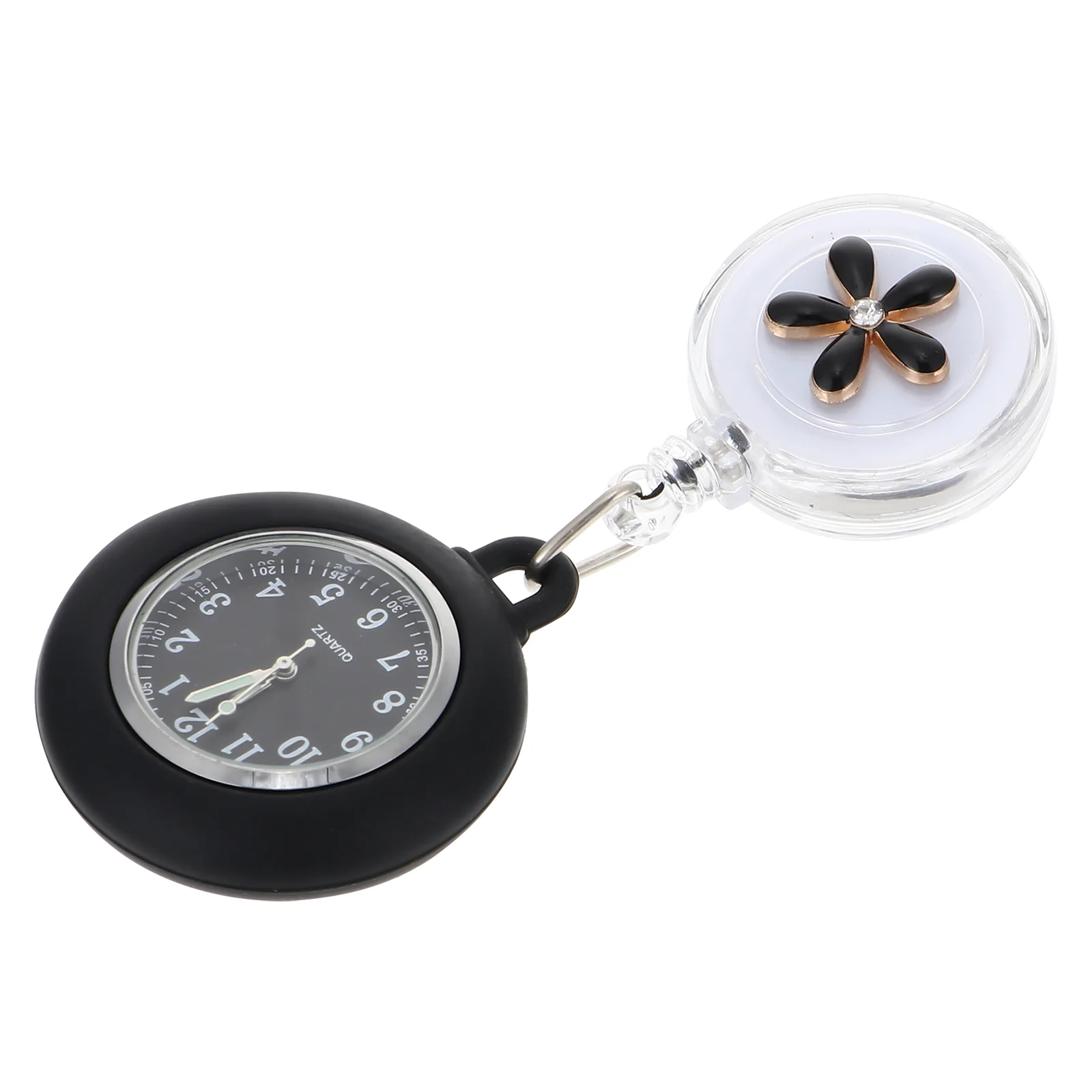 Clip on Nursing Watch Pocket Watches Hanging Mens Black Zinc Alloy Birthday Gift Man for