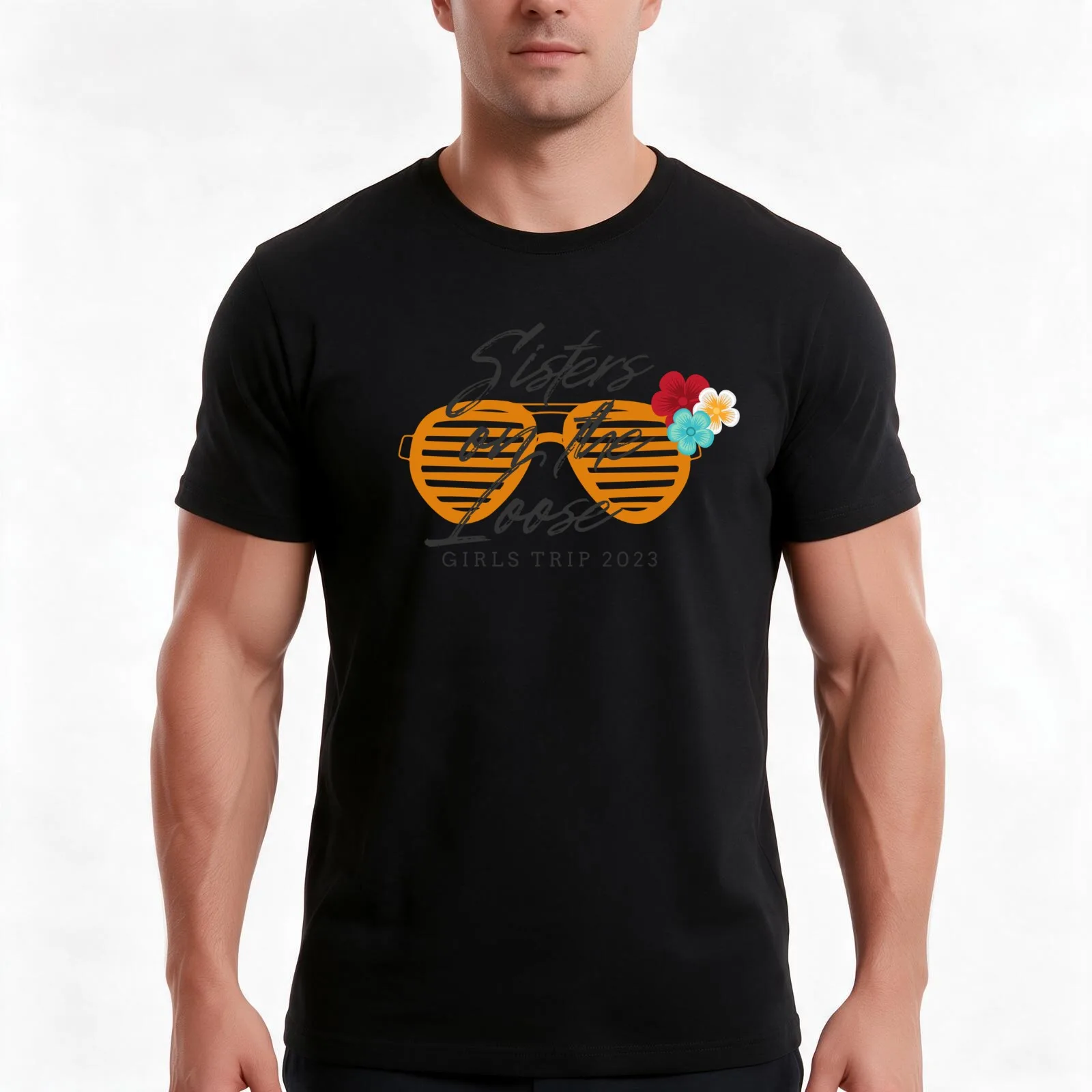 Sisters On The Loose 2023 T-Shirt, Summer Casual Cotton Tee, Oversized Streetwear Tops, Vintage Graphic Print, Unisex Men Women