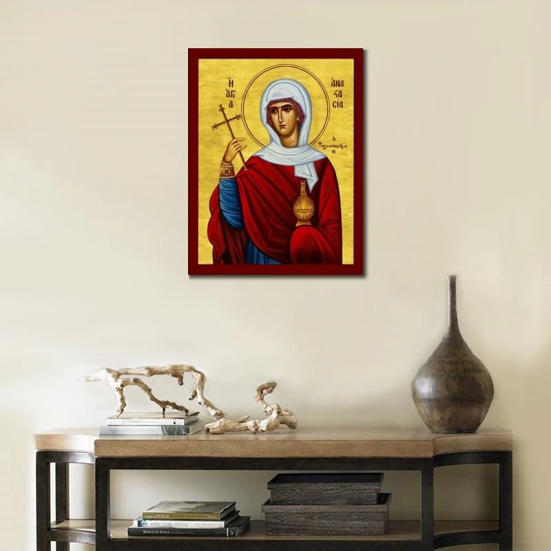 Saint Anastasia icon Canvas Prints Wall Art Orthodox Painting HD Poster Printed Religious Byzantine Picture Church Decor Large