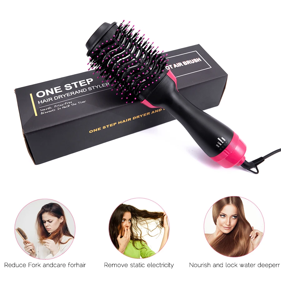 

Curling Thermal Brush Professiona 3 In 1 One Step Round Brush For Hair Curler Hot Volumizing Brush Styler Curling Comb For Hair