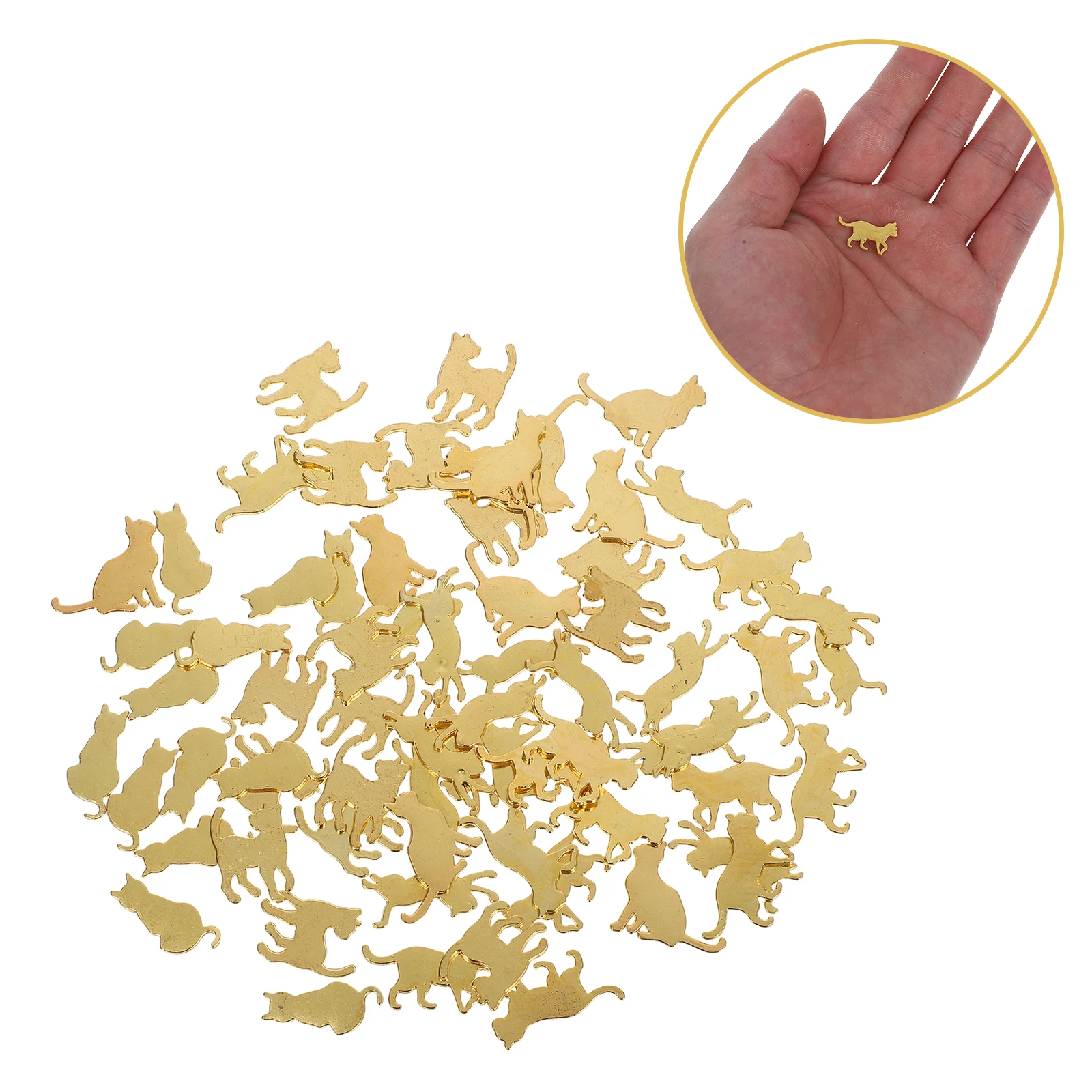 

60pcs Metal Charms for Jewelry Making Cute Cat Accessories Lightweight Resin Fillers Mold naments Phone Shell Patches