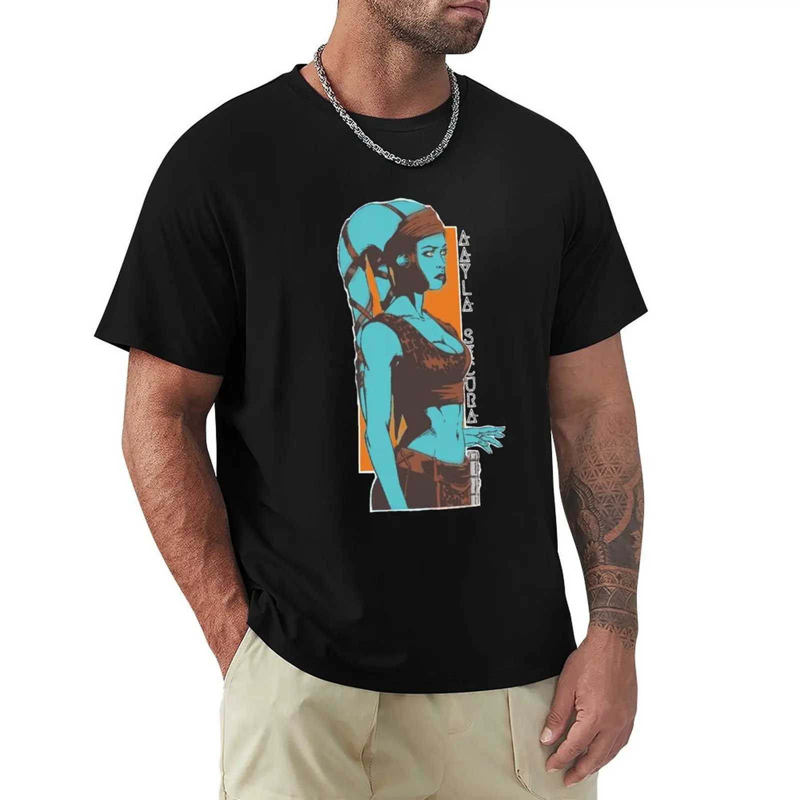 Camiseta Aayla Secura de inspiración vintage, camiseta informal con estampado de moda