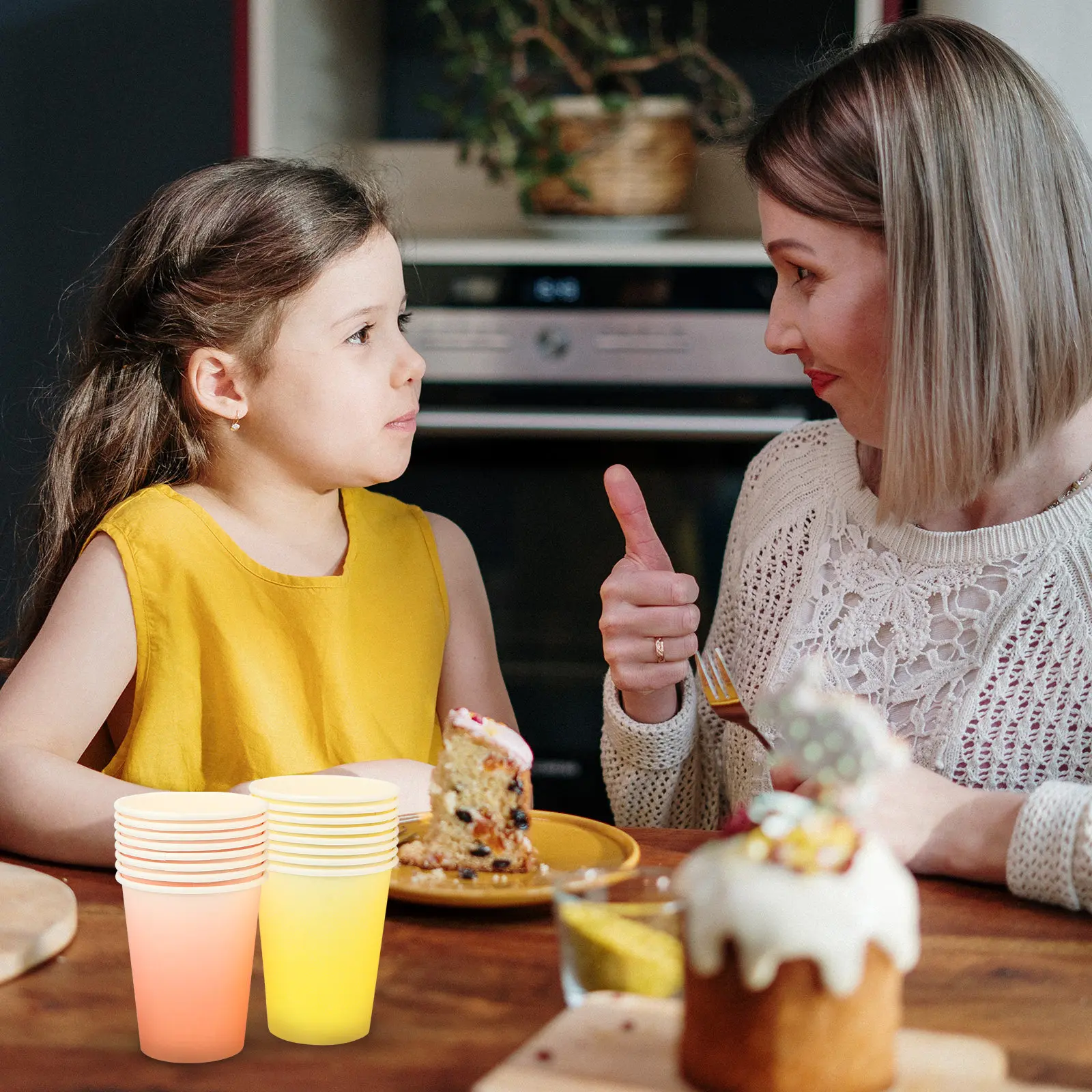 

48 шт. одноразовых бумажных стаканчиков с градиентным цветом для напитков, для вечеринок, воды, сока, чая, праздничных мероприятий, элегантный простой дизайн, безопасные