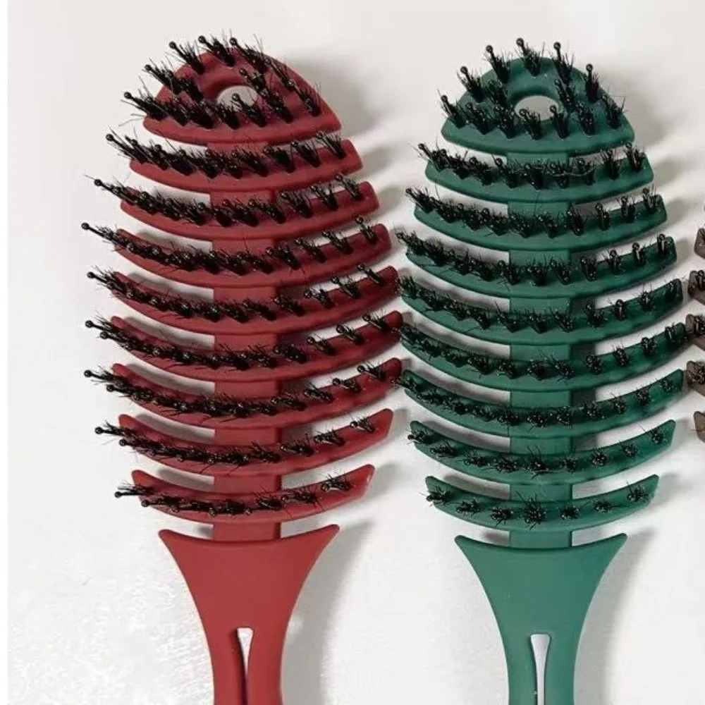 Cute Gentle Detangling Paddle Brush Lightwear Matte Hollow Out Hair Brush Frosted Massage Comb for Hair Combing