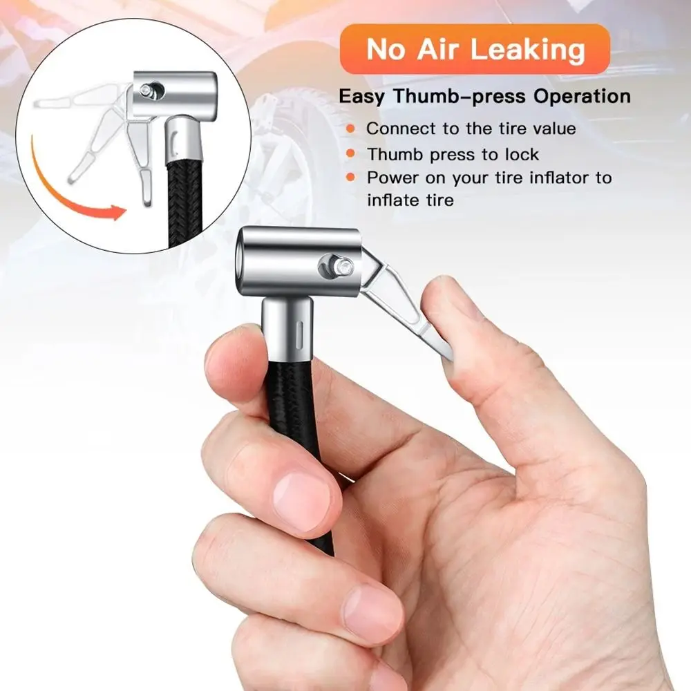 Locking Tire Repair Tools Hose Air Chuck Inflatable Air Pump Air Pump Extension Tube Car Tire Inflator Hose Air Pump Adapter