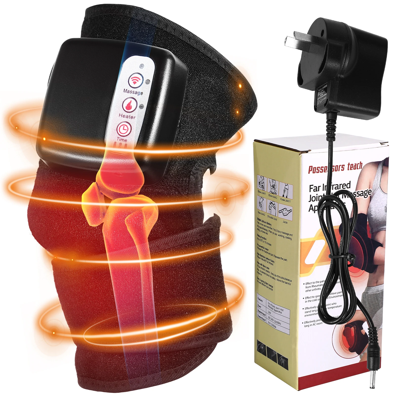 

Heated Knee Brace Electric Heating Pad Rechargeable Warmers for Knee Elbow Shoulder Adjustable Size Portable Design