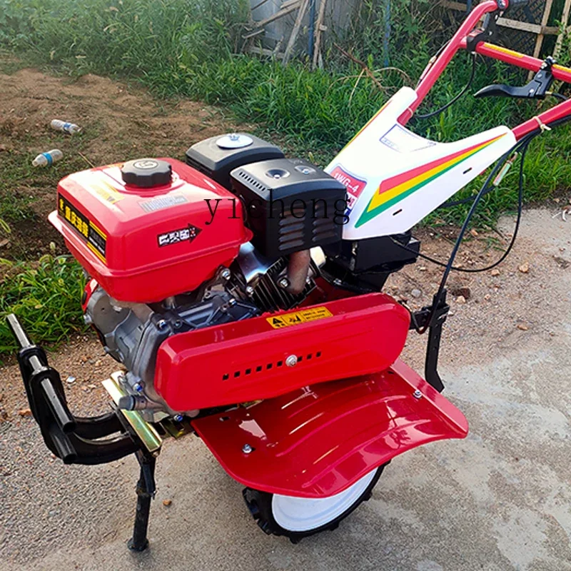 TQH Water and Land Dual-use Rotary Tiller Four-wheel Drive Micro Tiller Small Agricultural Multi-functional Micro Tiller