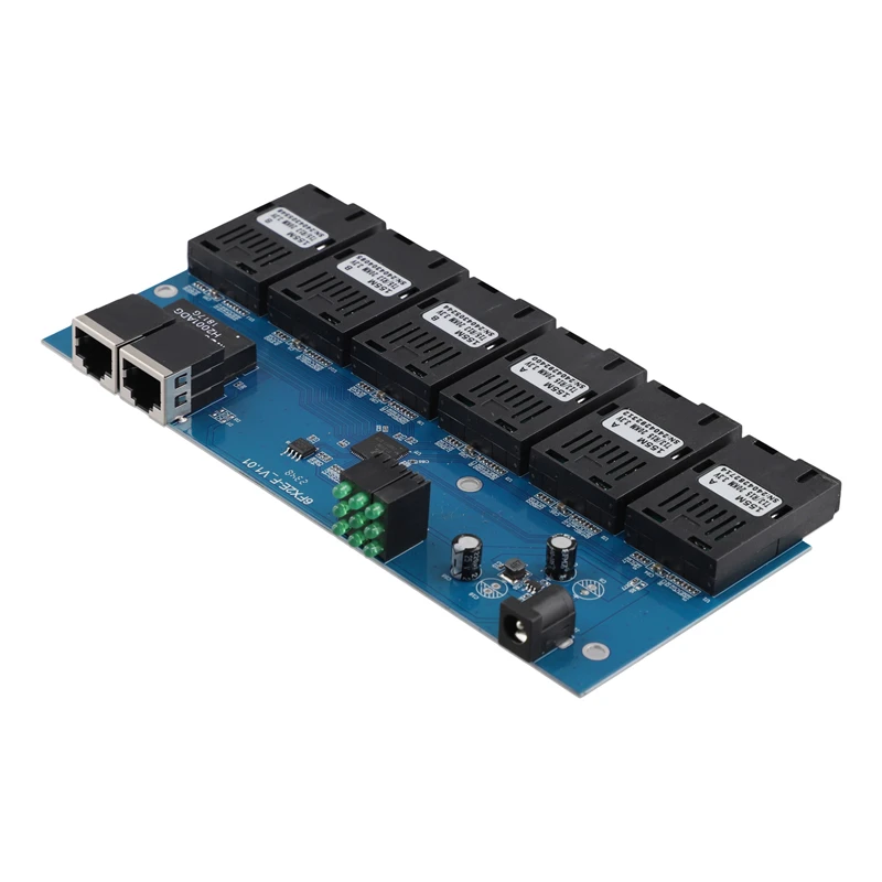

A22R-100M PCBA Board Fiber Optic Media Converter 2 RJ45 To 6 SC Optic Connector 3A+3B Ports 20KM Ethernet Switch