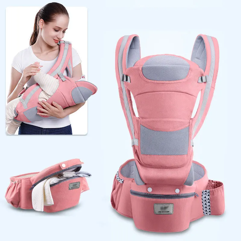 Newborn to Toddler Sling Baby Carrier Ergonomic Infant Carrier with Hip Seat Support Multi-Position Front and Back Carry