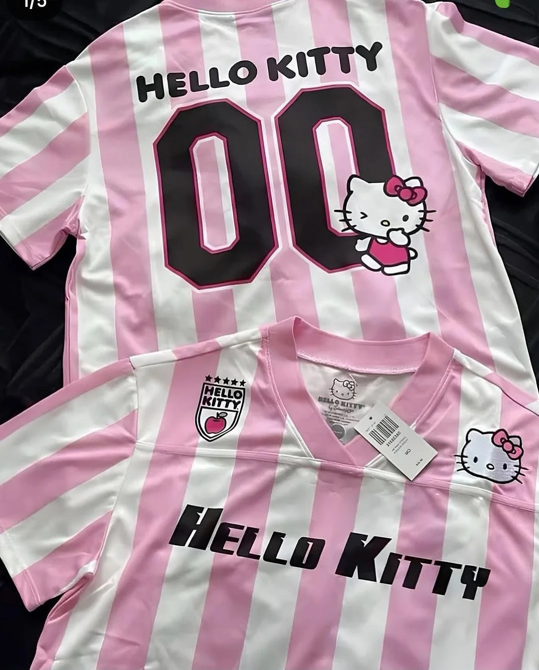 Cartoon Hello Kitty T-Shirt, modische Sportbekleidung für Damen und Herren, V-Ausschnitt, locker, leicht, atmungsaktiv, Streetwear, Cosplay, Damen und Herren, Tops