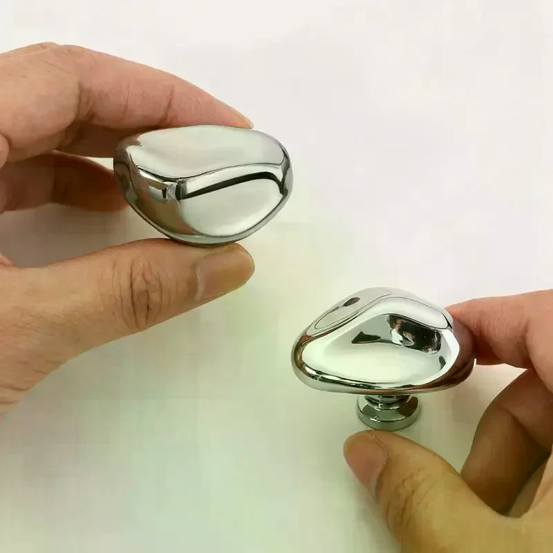 Single Hole Silver Cabinet Handle Simple Wardrobe Drawer Pull New Chinese Style Furniture Hardware