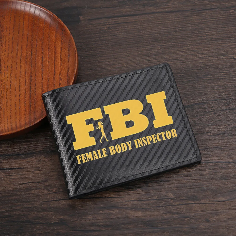 FBI,female body,inspector,logo,image Men's Wallets Simple Business Modern Stylish Printing Design Gifts For Father Boyfriend Chr