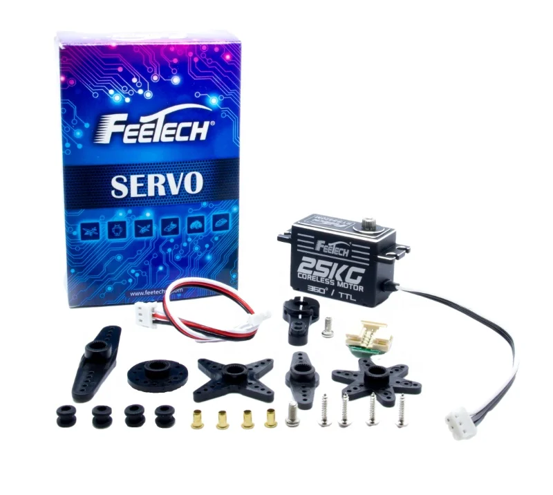 7.4V 25KG 0.1s High Speed 360degree Programmer Metal Gear Servo Low Profile Robot Servo for AI Industrial Equipment Smart Home