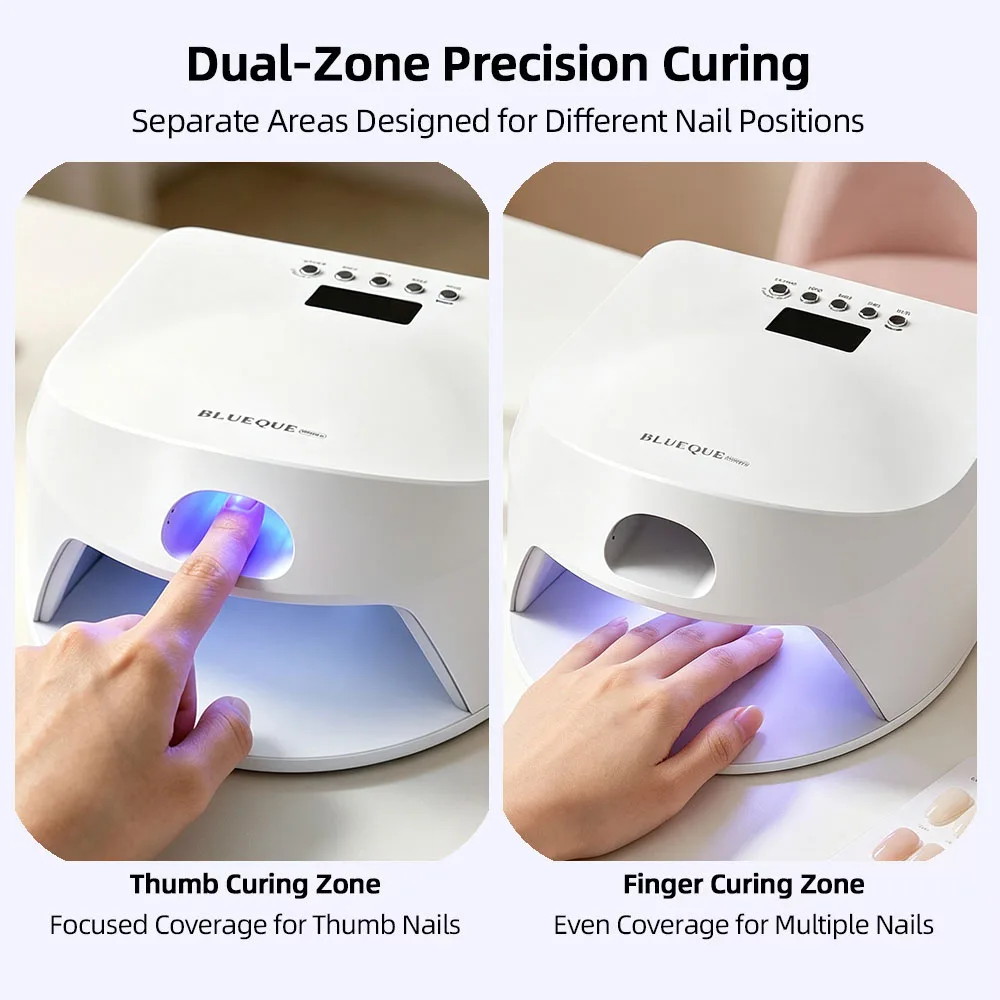 2 IN 1 Nail Dryer Full Hand Thumb Dual Lamp Single Toe Single Finger Gel Nail Curing Lamp Hand Fast Drying LED Light Nail Dryer