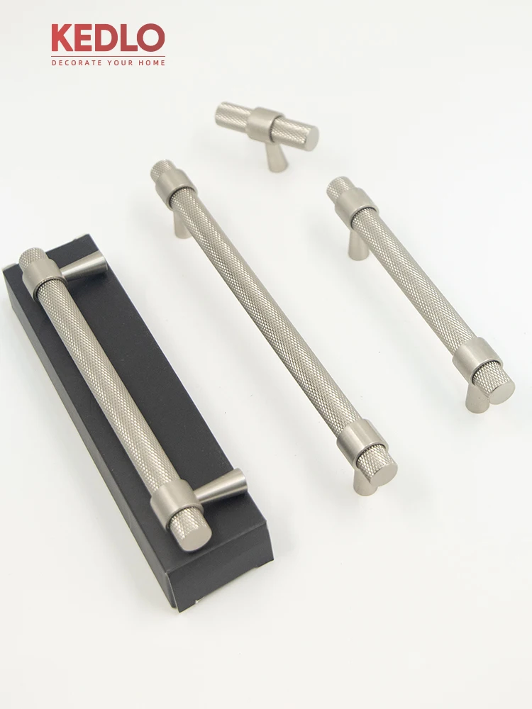 KEDLO Massiver Messinggriff im europäischen Retro-Stil, antiker Messing-Schubladengriff, gebürsteter Schrankgriff in Nickeloptik – Detail 6