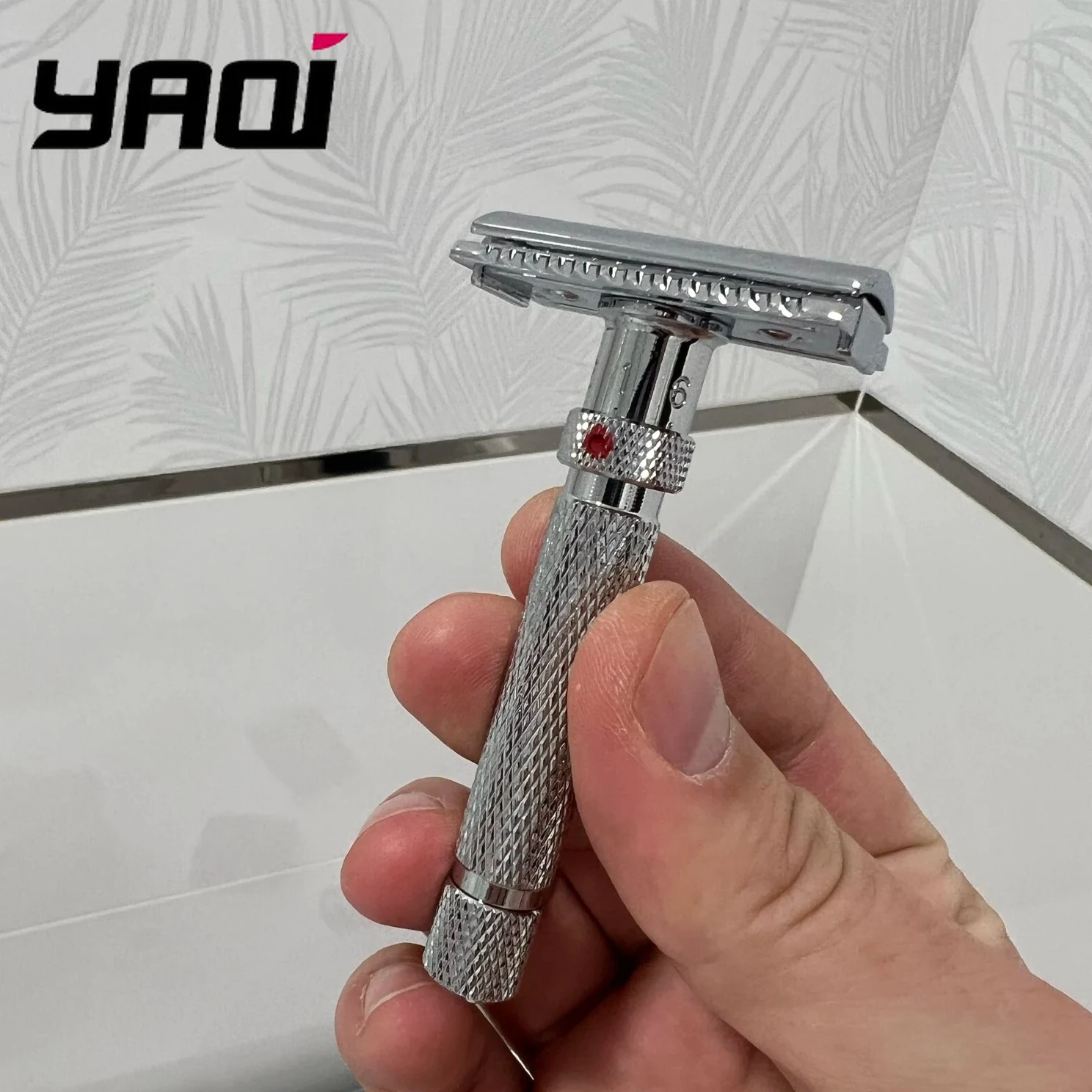 

Бритва Yaqi The Final Cut с регулируемой заточкой для мужчин, цвета хром и темно-серый, классический инструмент для бритья