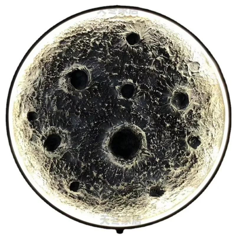 

Internet celebrity moon wall lamp, three-dimensional relief creative art 110v bedroom background wall decorative
