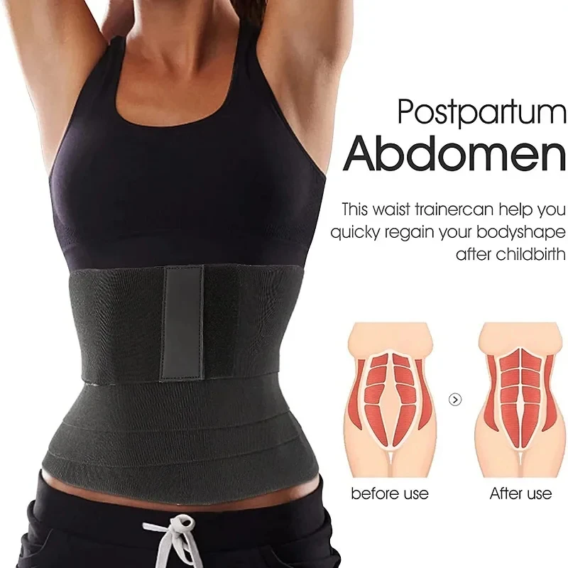 1/2Pcs Wrap Bandage Invisible Waist Trainer For Women Trimmer Tummy Sweat Waist Wraps Belt With Loop Stomach/Belly/Body Shaper