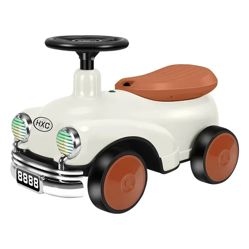 

Retro Children's Scooter Car Baby Scooters Car 1-6 Years Old Boys and Girls Walker Light Music Baby Four Wheel Balance Yo-yo Car