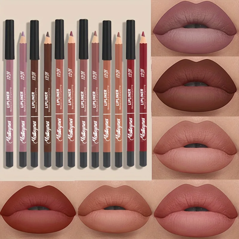 6 Colors Sculpting Matte Velvet Lip Liner,Long Lasting Waterproof,High Pigmentation,Nude Lipsticks,Sleek Pencil Design