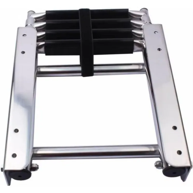 304 Stainless Steel Four Section Deck Ladder With Slide Rail Boat Ladder Marine Hardware Fittings
