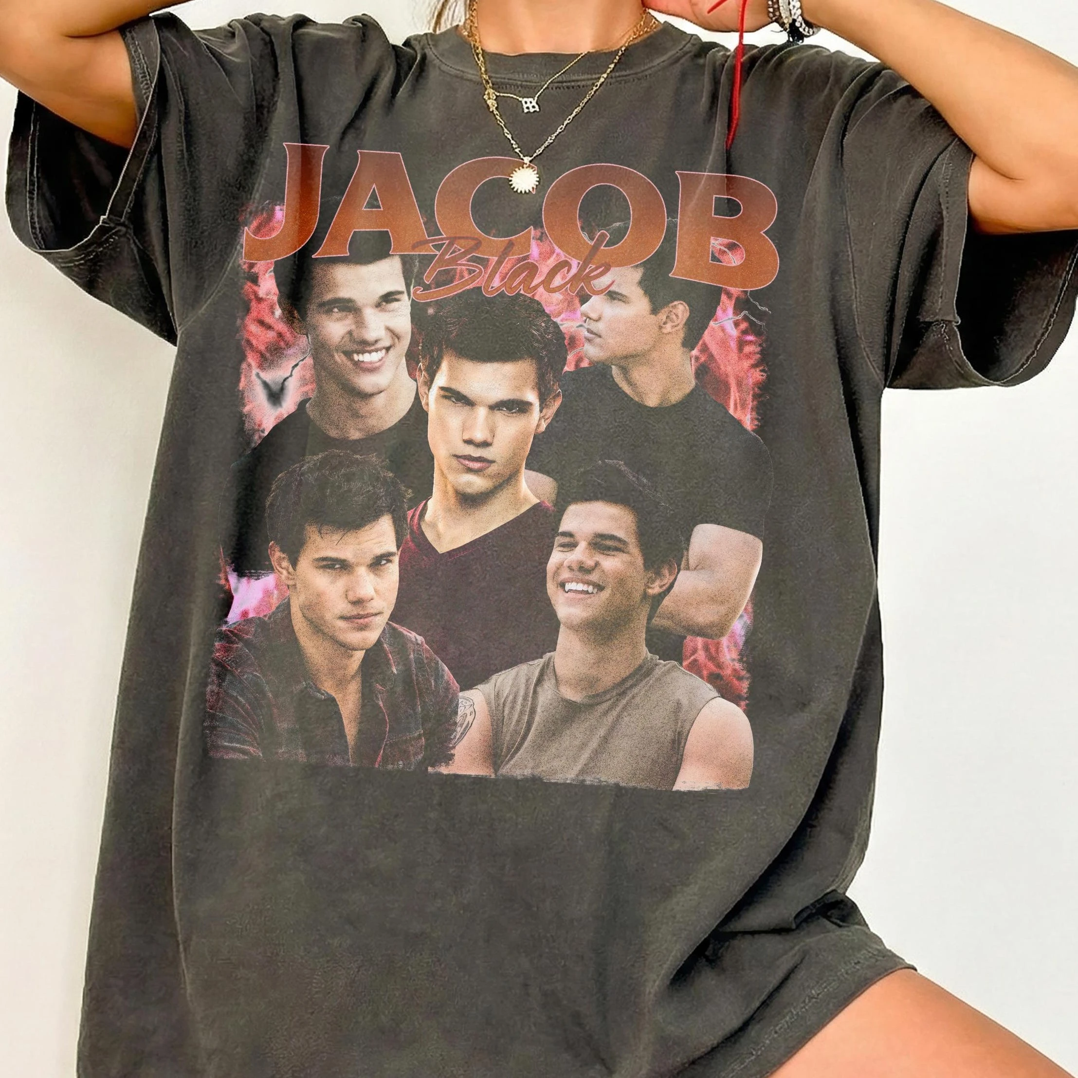 Camiseta vintage estilo años 90 de Jacob Black, regalo retro de la Saga de Películas para hombre y mujer