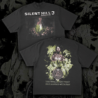 Silent Hill 3- Cleaned with Fire Printed Pattern Short Sleeve, Men's and Women's Summer Cotton Comfortable Loose Fashion Top