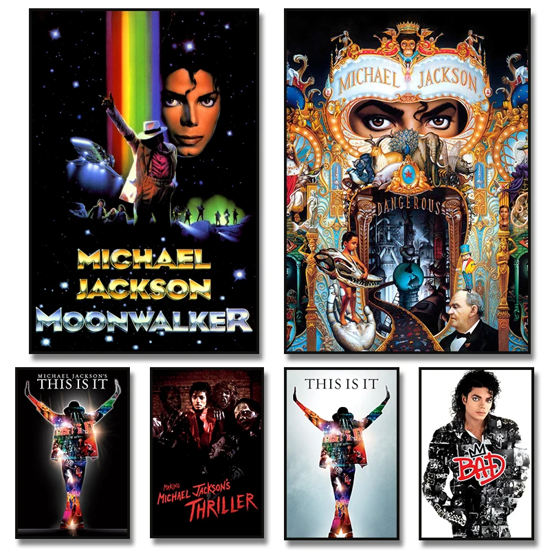 Singer Michael Jackson Music POSTER Prints Wall Picture Canvas Painting Bedroom Living Room Home Decor Cuadros
